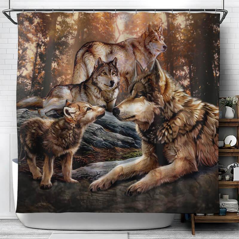 Wolves themed Shower Curtain - Creative Fans