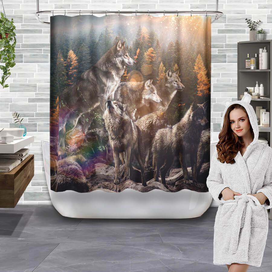 Wolves themed Shower Curtain - Creative Fans