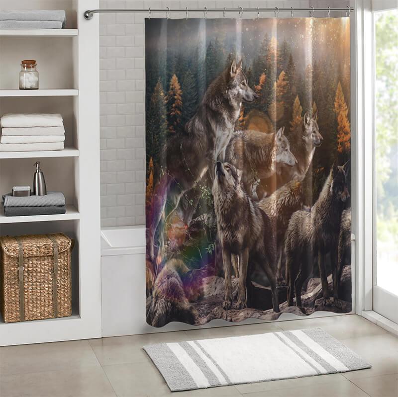 Wolves themed Shower Curtain - Creative Fans