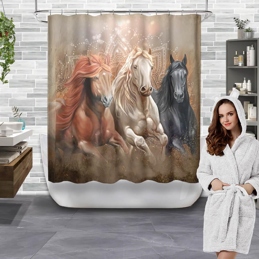 Waterproof - Horses Collection Shower Curtain - Creative Fans