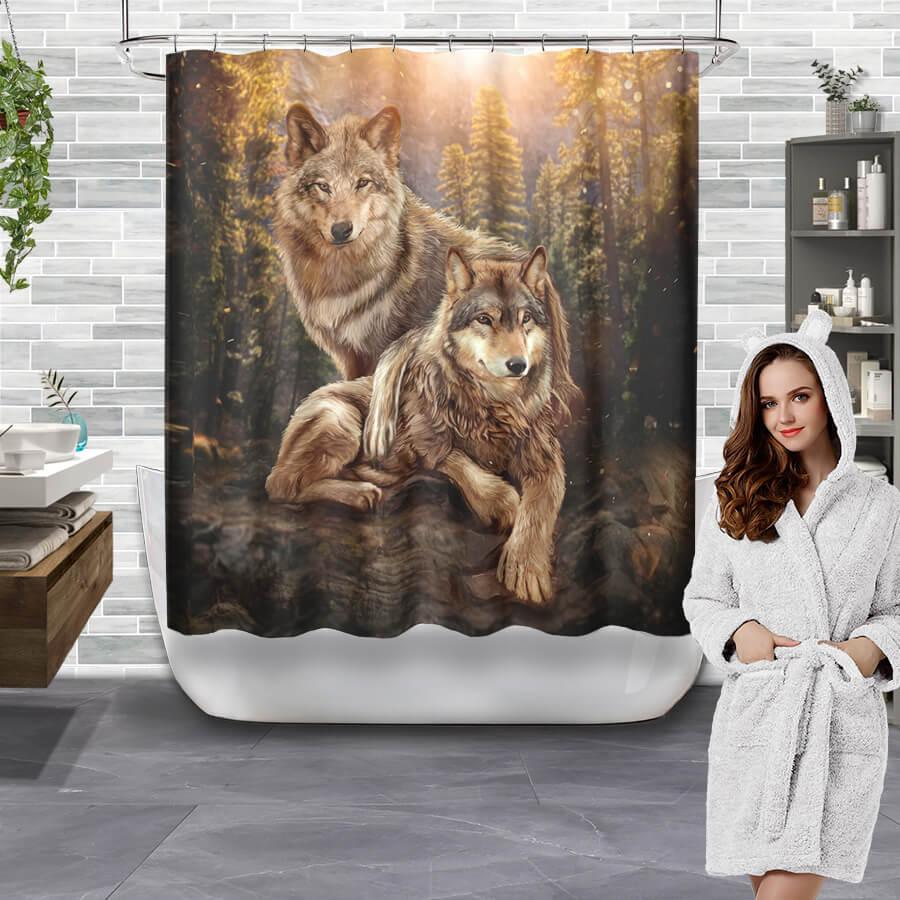 Wolves themed Shower Curtain - Creative Fans