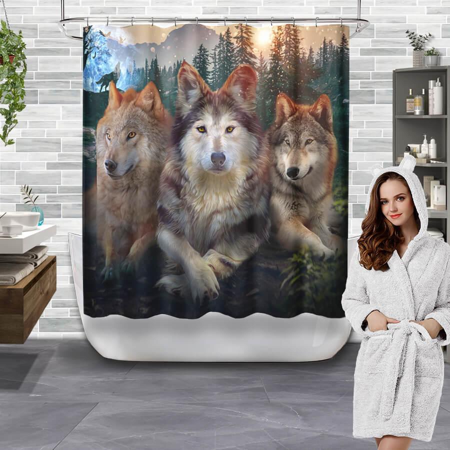 Wolves themed Shower Curtain - Creative Fans