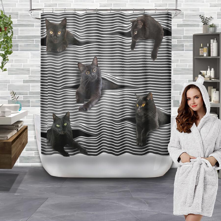 All Cute Cats Collection Shower Curtain - Creative Fans