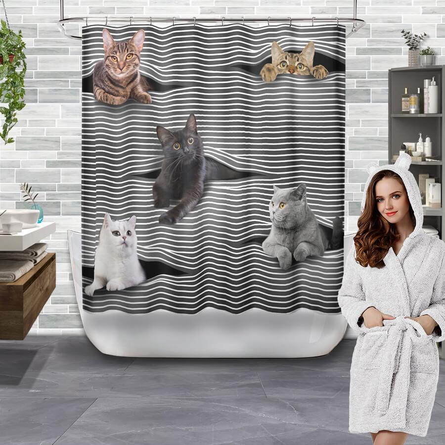 All Cute Cats Collection Shower Curtain - Creative Fans