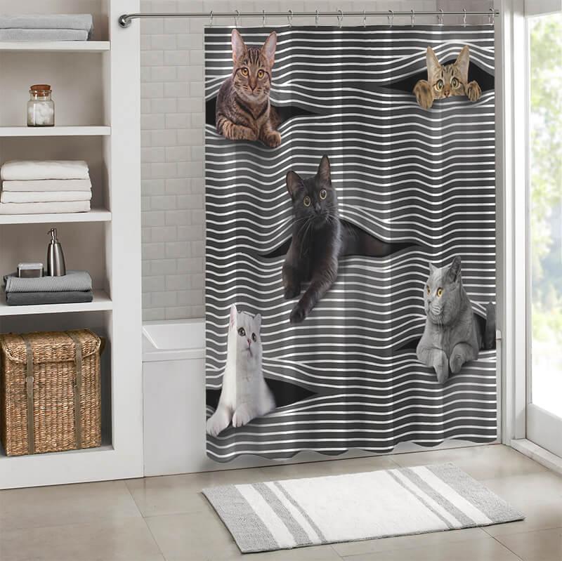 All Cute Cats Collection Shower Curtain - Creative Fans
